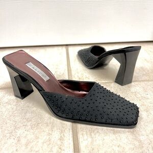 Vintage 90’ CALICO Embedded sequin black heels mopwife coquette women’s size 7.5